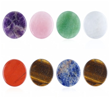 Gemstone Oval Shape Slice for Home Decor Ornament Natural Stone 42X48MM Slice for Home Decor Crystal Slice Home Ornament