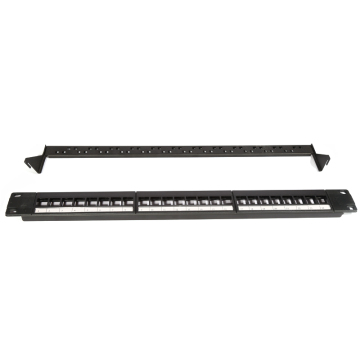 19 Inch 1U Unshielded RJ45 24 Port Patch Panel with Cable Management - Superior Quality
