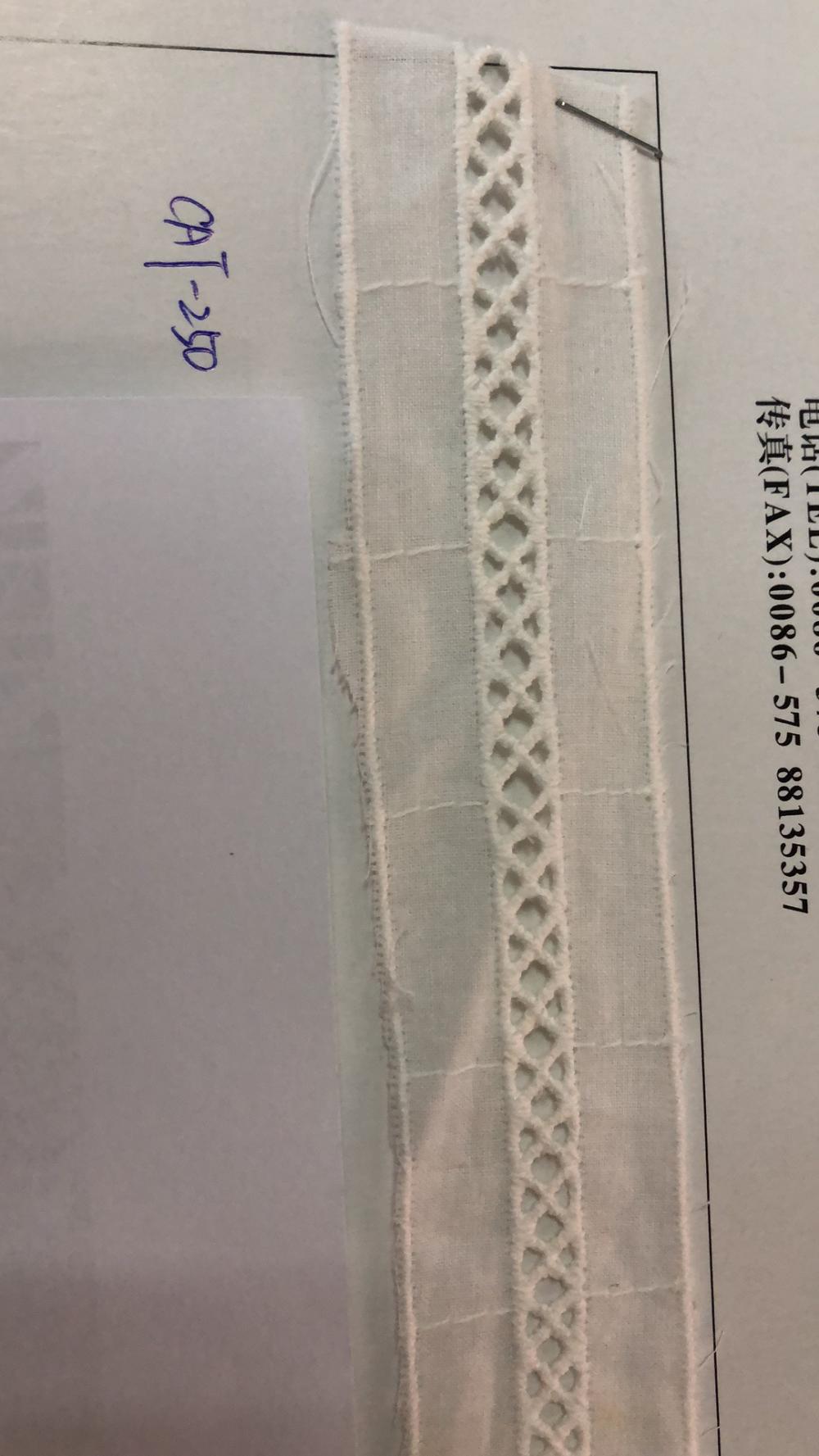 Pinhole trims cotton embroider Fabric