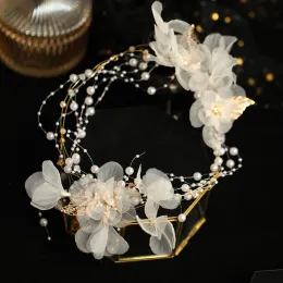 Elegant Bridal Hair Accessories White Flower Headband