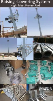 Galvanized High Mast With Round Taper Steel Pole