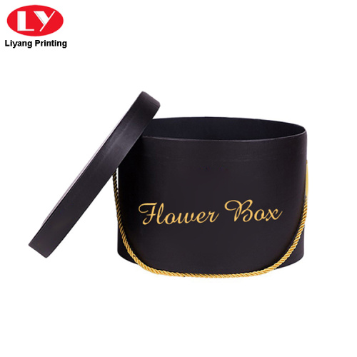 Pappe Black Round Flower Rose Geschenkbox