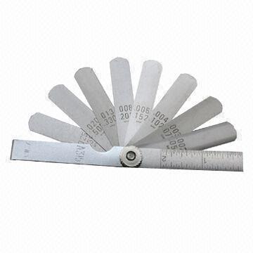 Feeler Gauge with 3-inch Length and 9 Blades, Made of Steel, Available in Various Sizes