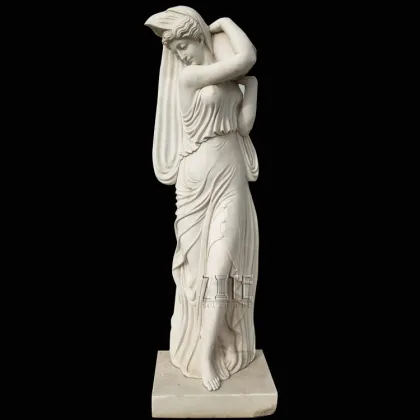 Garden stone lady marble statue of beautiful shy girl statue sculpture