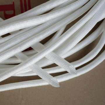 Chemical Fiberglass Tube ID 1.5mm Braided Wire Cable Sleeve Insulated Flame Resistant Soft Pipe High Temperature 600Deg.C White