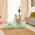 Long lit en peluche de chenil rond doux