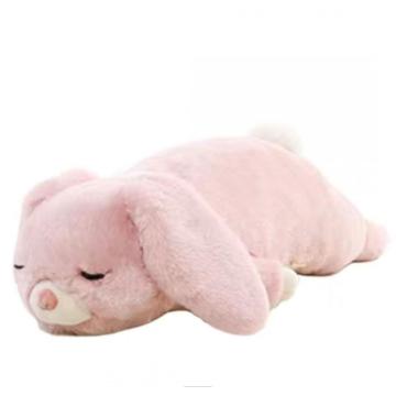 Soft pink bunny plush sofa pillow sleeping toy