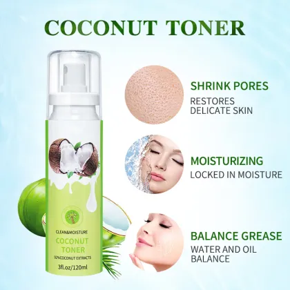 Custom whitening hydrating coconut extract facial toner spray