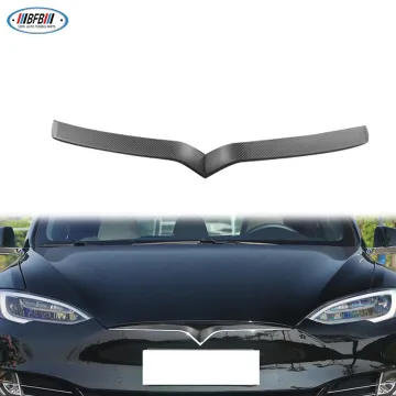 Matte Carbon Fiber Front Grille Cover V Trim - Tesla Model S 2016-2022 Exterior Accessory