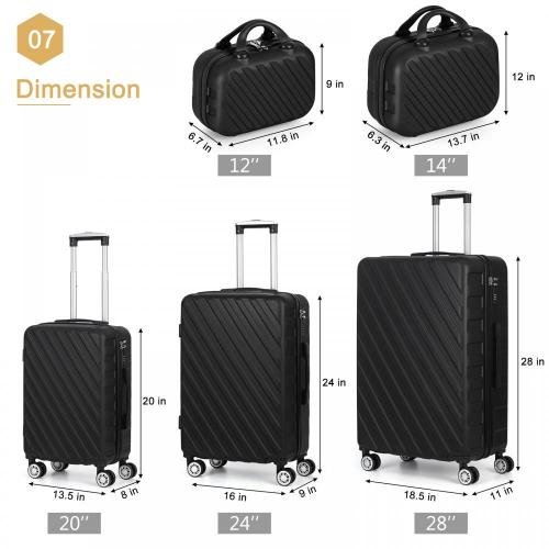 5 Pcs Sturdy-Shell Suitcases with Spinner Hardshell Carry on Luggage Suitcases Set of 5 Supplier