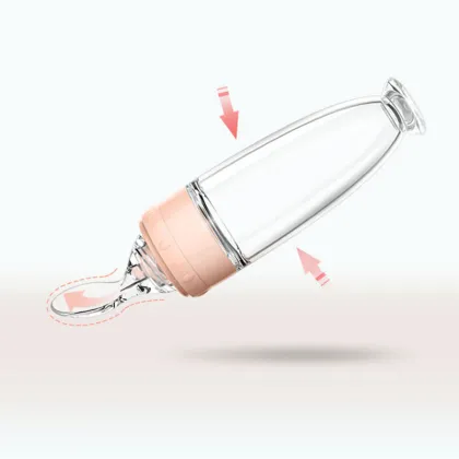 Silicone Rice Paste Feeder: Baby Food Squeeze Bottle with Spoon for Supplementary Feeding