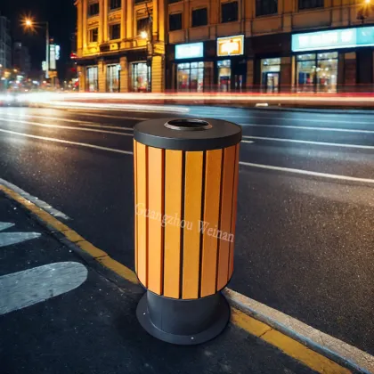 Park Square Residential Property Environmental Protection Wooden Outdoor Garbage Can