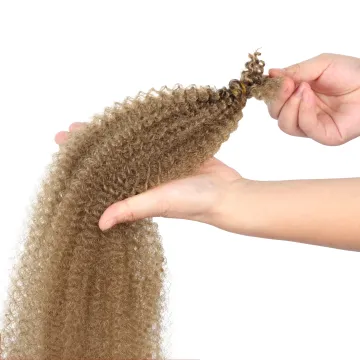 Afro Spring Twist Kinky Curl Attachments Crochet Ombre Synthetic Braiding Hair
