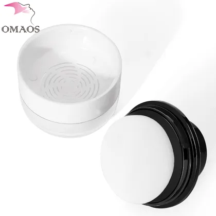 Luxury Black Rose Gold Ball Empty Loose Powder Container with Powder Puff