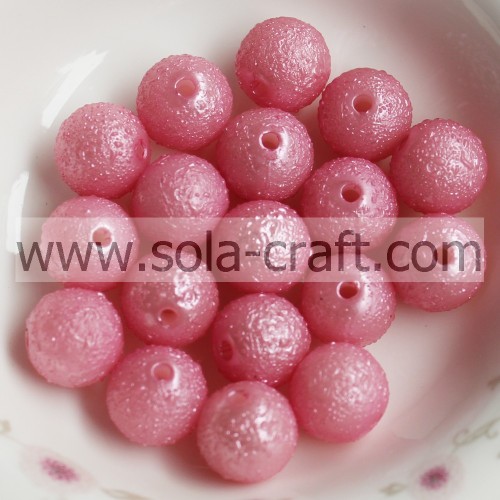 A Great Deal Pink 8MM Pearl Round Wrinkle Glass Spacer Beads Naszyjnik Crystal Beads In Stock