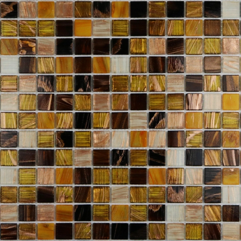 Premium Gold Line Glass Mosaic Tile