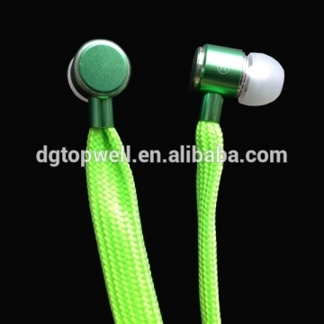 Colorful Shoelace metal headband headphone with external microphone