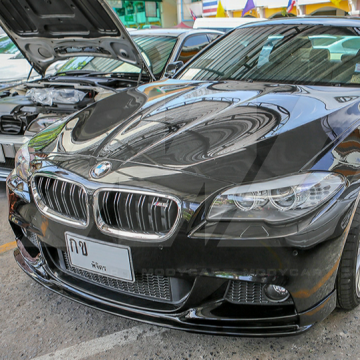 3D Design Carbon Fiber Front Bumper Lip for 2010-2017 BMW 5 Series F10 F18 (M-TECH Bumper)