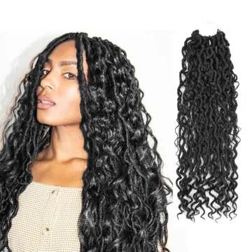 20 inch Goddess Faux Locs Passion Twist Braids Hair Long Curly Black Brown Crochet Braiding Hair Synthetic Hair Extensions