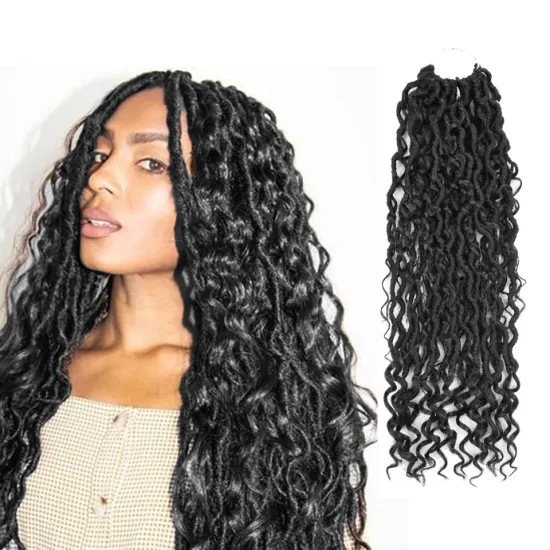 20 inch Goddess Faux Locs Passion Twist Braids Hair Long Curly Black Brown Crochet Braiding Hair Synthetic Hair Extensions