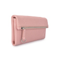 Simple Leather Pouch Clutch Purse Foldover clutch Pink