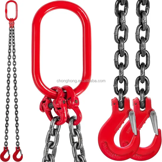 5/16 Inch Grade 80 Double Leg Chain Sling with Grab Hooks: 3T Lifting Capacity