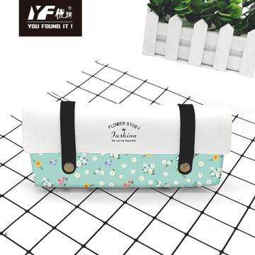 Custom flower life style PU leather pencil case & bag handbags multifunctional bag