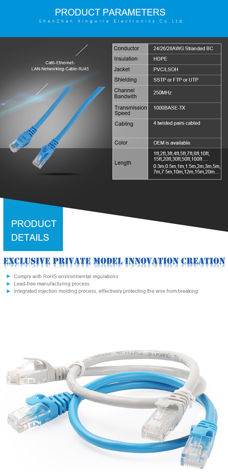 Cable De Red Cat6 Patch Cord Utp 3 Metros Gigabit Vention