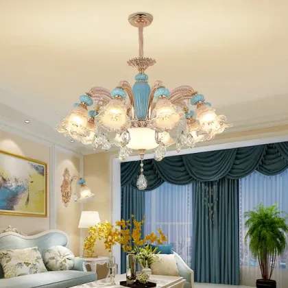 Elegant French Ceramic Chandelier