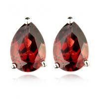 Red Loose Garnet Gemstones Pears For Necklace / Normal Facted