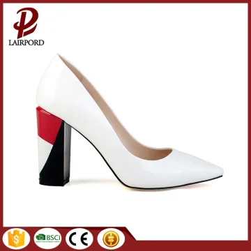 middle heel white PU elegant women shoes