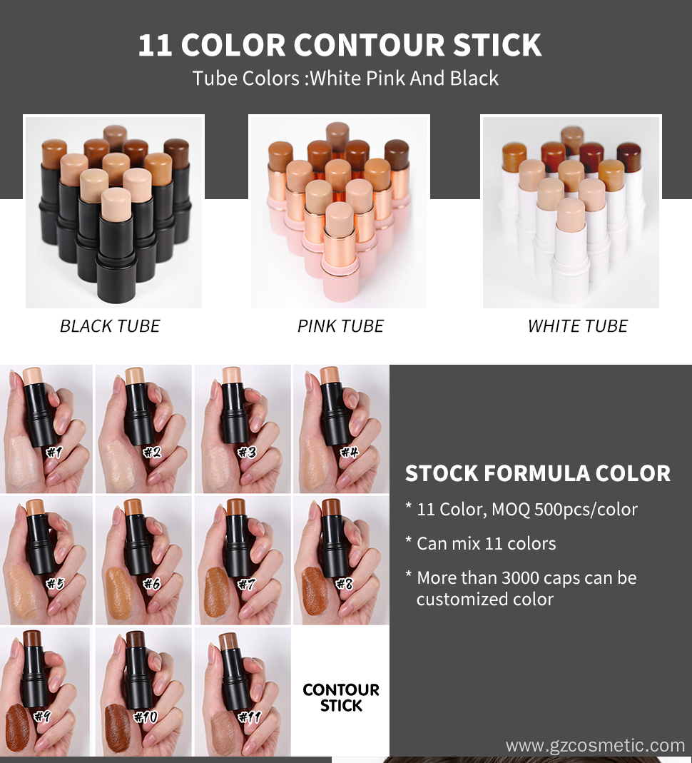 Wholesale Face Cream Contour Stick Private Label Make up Foundation Black Makeup Stick Face Highlighter Creamy Contouring Stick