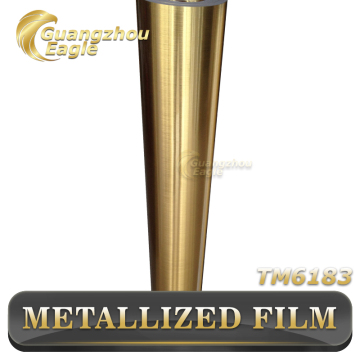 2015 New Style Micron Brushed Gold Metallized Pet Film Advertising Materials Floor Graphics Cold laminatio