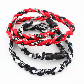 Oem Titanium Sport Necklaces, Multicolored Titanium Braided Necklace To Increase Energy