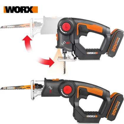 Worx 20V Electric Saw WX550 Cordless Reciprocating Saw jigsaw 2in1 Rechargeable Scroll Saw Multi purposed saw Handheld PowerTool