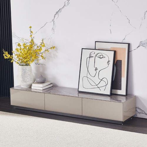 Console di intrattenimento elegante e moderna con top in pietra