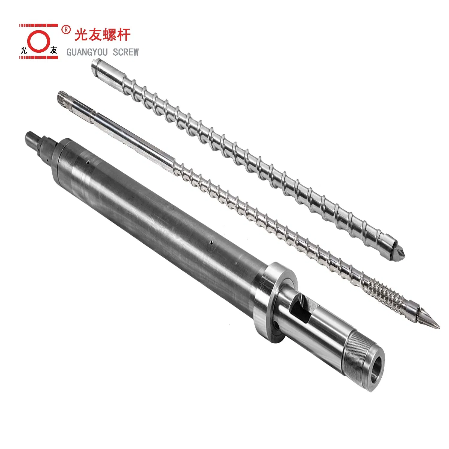 High-output precision-machined alloy auto-feed injection molding machine screw at bariles bahagi