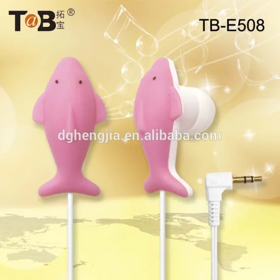 Cheap colorful animal dolphin-shaped cute earphone for girls