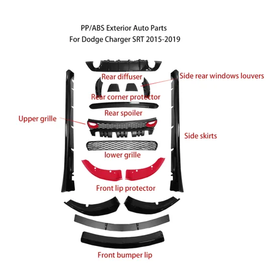Factory Outlet ABS PP Full Body Kit for Dodge Charger SRT 2015-2021 Wide Body Exterior Accessories