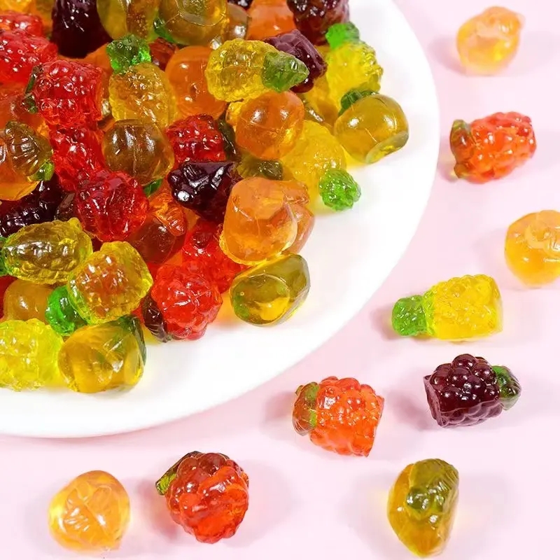 OEM/ODM Cube Shape Jelly Candy Gummy Sour Sweet Halal Soft Mix Fruity Gummy Candy