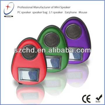 solar Mobilephone charge speaker bag for ipod/mp3/moblephone and can charge from solar energy