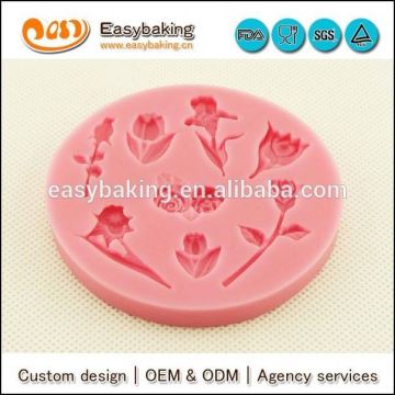 Factory direct custom flower shape silicone mold for fondant cake decorating