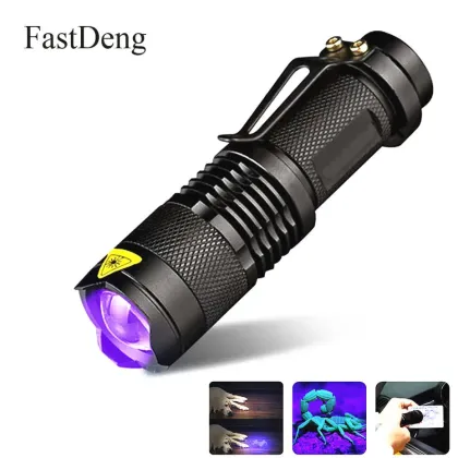 LED Flashlight Torch with UV Black Light Function
