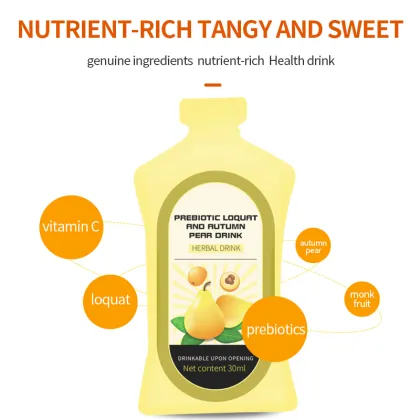 OEM RTS Loquat and Autumn Pear Whitening Drink with Prebiotics and Vitamins