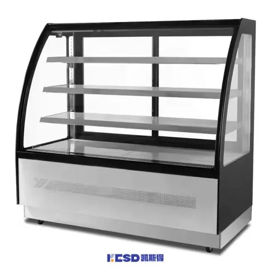 Hot Selling Curve Cake Display Bakery Display Case with Double Glazing