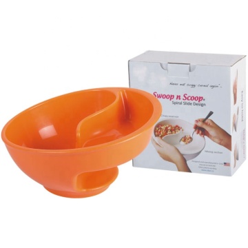 custom plastic snack soup cereal milk divided bowl