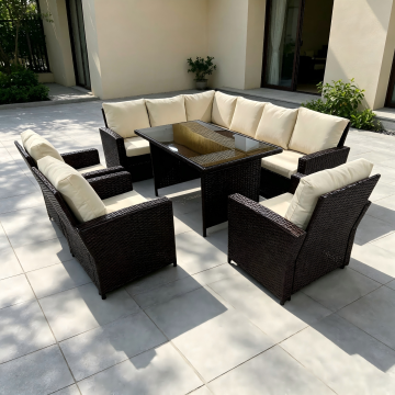 Synthetic Rattan Corner Lounge Ensemble