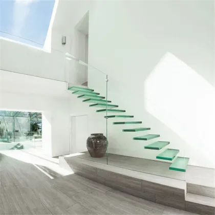 Price of Construction Prefabricated Floating Glass Stairs