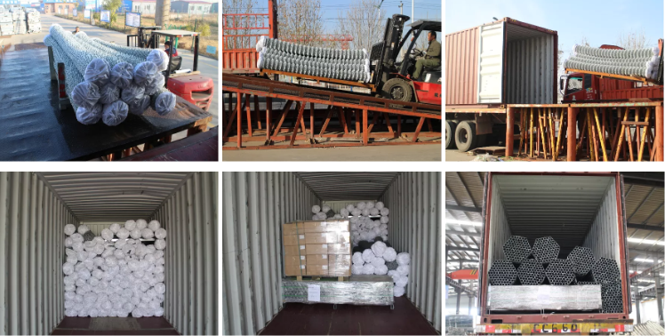 chain link fence container loading