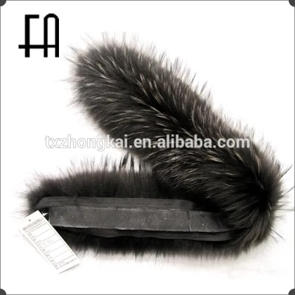 Factory direct wholesale price real raccoon fur trim/raccoon fur stripe/raccoon stripe